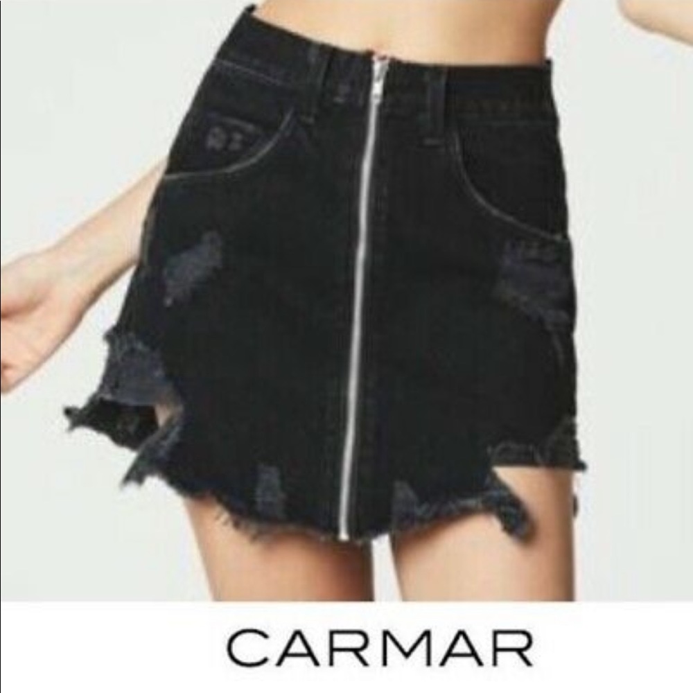 Carmar Beatrice Black Zip Skirt